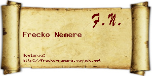 Frecko Nemere névjegykártya